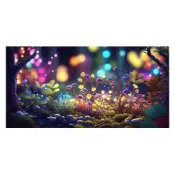 Tablou peisaj fantastic padure cu ciuperci plante multicolor 1732 front - Afis Poster Tablou fanteziste cu ciuperci plante in padure multicolor pentru living casa birou bucatarie livrare in 24 ore la cel mai bun pret.