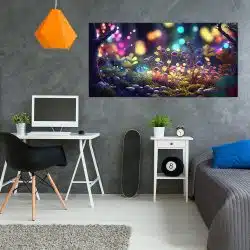 Tablou peisaj fantastic padure cu ciuperci plante multicolor 1732 tablou camera tineret - Afis Poster Tablou fanteziste cu ciuperci plante in padure multicolor pentru living casa birou bucatarie livrare in 24 ore la cel mai bun pret.