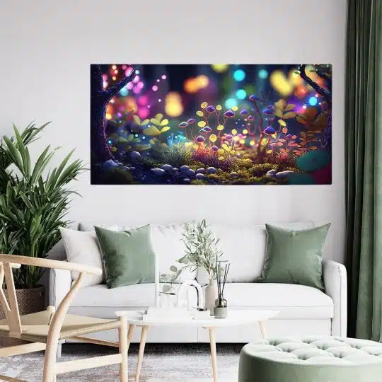 Tablou peisaj fantastic padure cu ciuperci plante multicolor 1732 tablou living modern - Afis Poster Tablou fanteziste cu ciuperci plante in padure multicolor pentru living casa birou bucatarie livrare in 24 ore la cel mai bun pret.