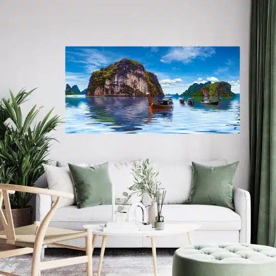 Tablou peisaj marin cu barci Phuket Thailanda albastru 1859 tablou living modern - Afis Poster Tablou peisaj marin cu barci Phuket Thailanda albastru pentru living casa birou bucatarie livrare in 24 ore la cel mai bun pret.