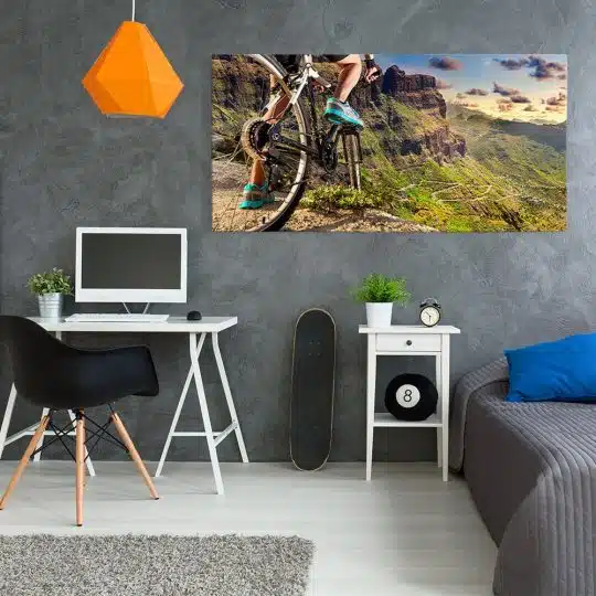 Tablou peisaj munte apus biciclist 2115 tablou camera tineret - Afis Poster Tablou peisaj munte apus biciclist pentru living casa birou bucatarie livrare in 24 ore la cel mai bun pret.