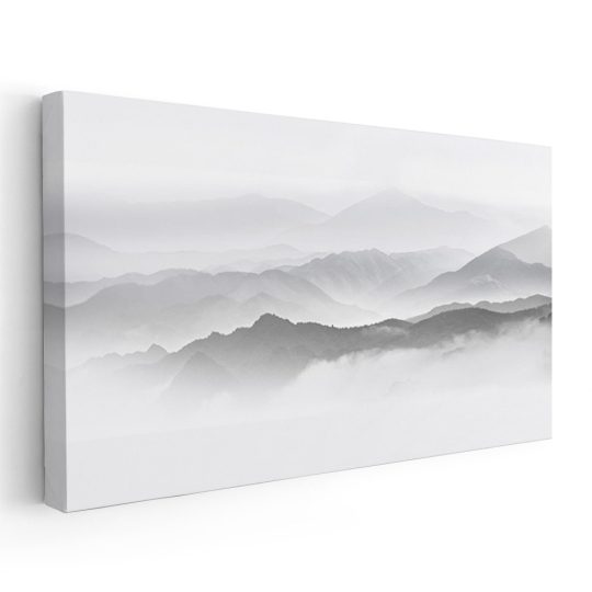 Tablou peisaj munte in ceata alb negru 1860 - Afis Poster Tablou peisaj munte in ceata alb negru pentru living casa birou bucatarie livrare in 24 ore la cel mai bun pret.