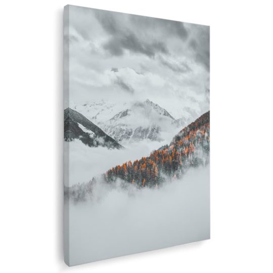 Tablou peisaj munte in ceata iarna gri 1390 - Afis Poster peisaj munte in ceata iarna gri pentru living casa birou bucatarie livrare in 24 ore la cel mai bun pret.