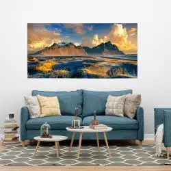 Tablou peisaj munte la apus Vestrahorn Islanda albastru 1820 tablou camera hotel - Afis Poster Tablou peisaj munte la apus Vestrahorn Islanda albastru pentru living casa birou bucatarie livrare in 24 ore la cel mai bun pret.