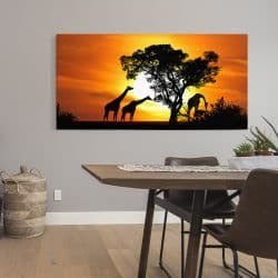 Tablou peisaj savana girafe la apus 3209 tablou bucatarie moderna