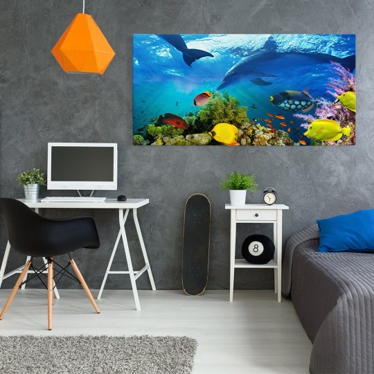Tablou peisaj subacvatic albastru 2146 tablou camera tineret - Afis Poster Tablou peisaj subacvatic pentru living casa birou bucatarie livrare in 24 ore la cel mai bun pret.