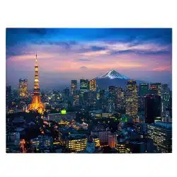 Tablou peisaj urban nocturn cu turnul Tokyo Japonia 4391 front