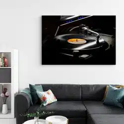 Tablou pick up cu disc vinil negru galben 1613 living - Afis Poster tablou pick-up cu disc vinil pentru living casa birou bucatarie livrare in 24 ore la cel mai bun pret.