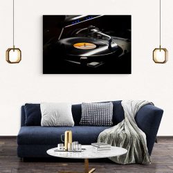 Tablou pick up cu disc vinil negru galben 1613 living modern 2 - Afis Poster tablou pick-up cu disc vinil pentru living casa birou bucatarie livrare in 24 ore la cel mai bun pret.