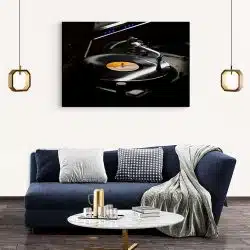 Tablou pick up cu disc vinil negru galben 1613 living modern 2 - Afis Poster tablou pick-up cu disc vinil pentru living casa birou bucatarie livrare in 24 ore la cel mai bun pret.