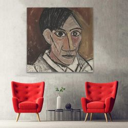 Tablou pictura Autoportret de Pablo Picasso 2038 hol - Afis Poster Tablou pictura Autoportret de Pablo Picasso pentru living casa birou bucatarie livrare in 24 ore la cel mai bun pret.