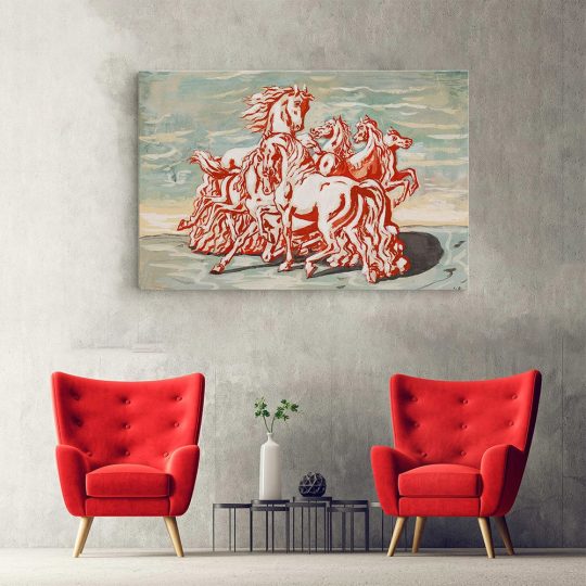 Tablou pictura Cai de Giorgio de Chirico 2151 hol - Afis Poster Tablou pictura Cai de Giorgio de Chirico pentru living casa birou bucatarie livrare in 24 ore la cel mai bun pret.