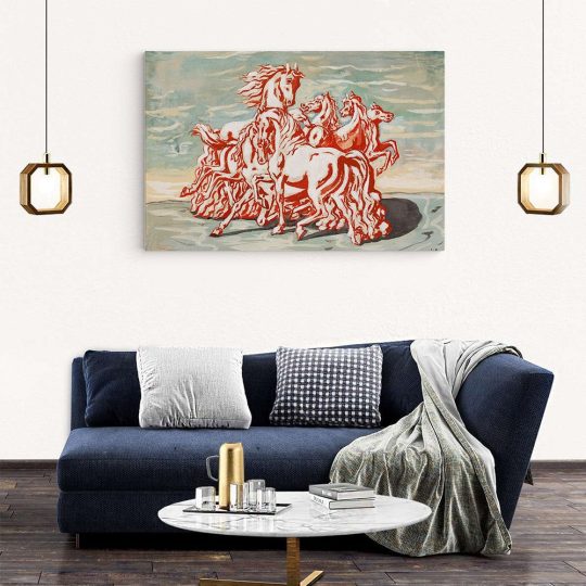 Tablou pictura Cai de Giorgio de Chirico 2151 living modern 2 - Afis Poster Tablou pictura Cai de Giorgio de Chirico pentru living casa birou bucatarie livrare in 24 ore la cel mai bun pret.