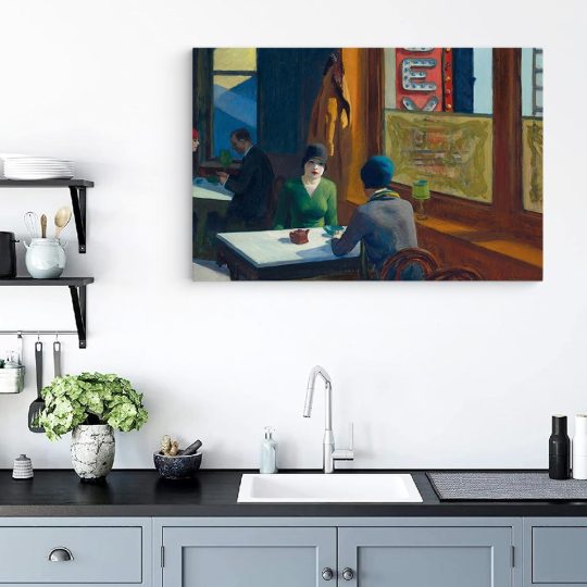 Tablou pictura Chop Suey de Edward Hopper rosu 1555 bucatarie - Afis Poster Tablou pictura Chop Suey de Edward Hopper pentru living casa birou bucatarie livrare in 24 ore la cel mai bun pret.