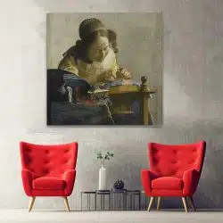 Tablou pictura Dantelareasa de Johannes Vermeer 2041 hol - Afis Poster Tablou pictura Dantelareasa de Johannes Vermeer pentru living casa birou bucatarie livrare in 24 ore la cel mai bun pret.