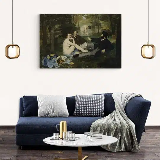 Tablou pictura Dejunul pe iarba de Edouard Manet 2034 living modern 2 - Afis Poster Tablou pictura abstracta multicolor pentru living casa birou bucatarie livrare in 24 ore la cel mai bun pret.