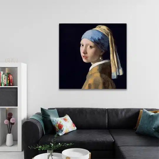 Tablou pictura Fata cu cercel de perla de Vermeer 2040 camera 2 - Afis Poster Tablou pictura Fata cu cercel de perla de Vermeer pentru living casa birou bucatarie livrare in 24 ore la cel mai bun pret.