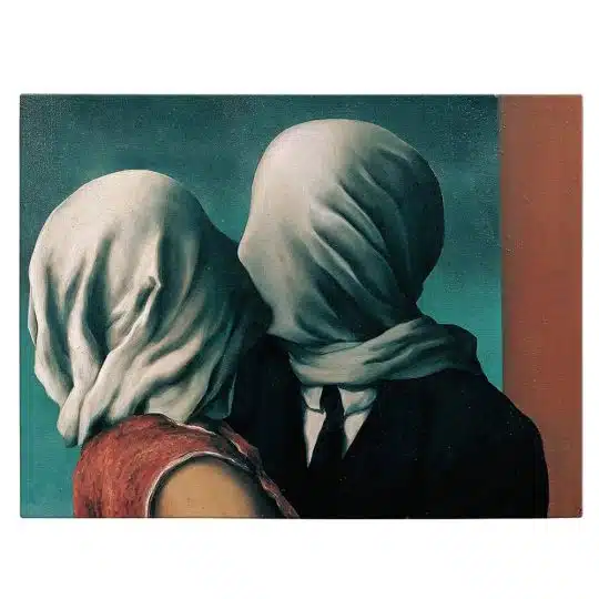 Tablou pictura Indragostitii de Rene Magritte 1989 front - Afis Poster Tablou pictura Indragostitii de Rene Magritte pentru living casa birou bucatarie livrare in 24 ore la cel mai bun pret.