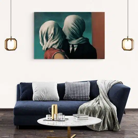 Tablou pictura Indragostitii de Rene Magritte 1989 living modern 2 - Afis Poster Tablou pictura Indragostitii de Rene Magritte pentru living casa birou bucatarie livrare in 24 ore la cel mai bun pret.