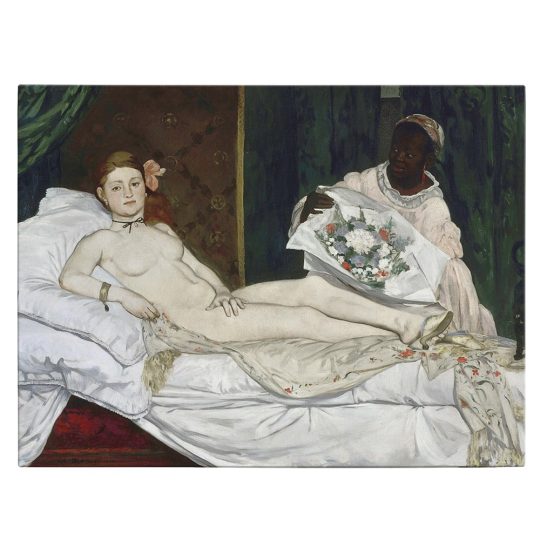 Tablou pictura Olympia de Edouard Manet crem 1576 front - Afis Poster Tablou pictura Olympia de Edouard Manet pentru living casa birou bucatarie livrare in 24 ore la cel mai bun pret.