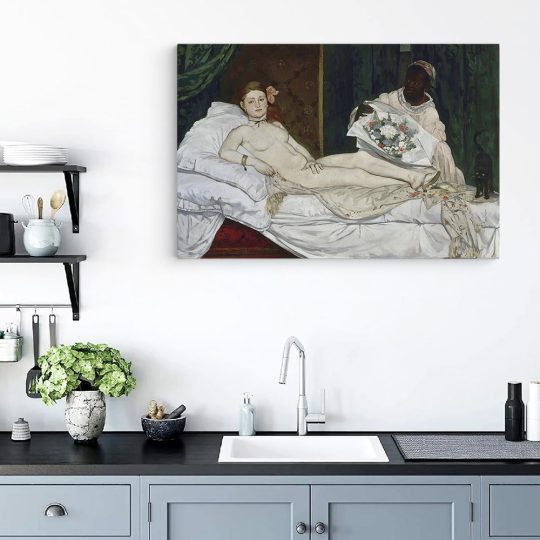 Tablou pictura Olympia de Edouard Manet crem 1576 bucatarie - Afis Poster Tablou pictura Olympia de Edouard Manet pentru living casa birou bucatarie livrare in 24 ore la cel mai bun pret.