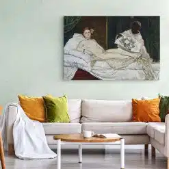 Tablou pictura Olympia de Edouard Manet crem 1576 living 1 - Afis Poster Tablou pictura Olympia de Edouard Manet pentru living casa birou bucatarie livrare in 24 ore la cel mai bun pret.