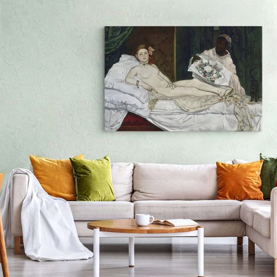 Tablou pictura Olympia de Edouard Manet crem 1576 living 1 - Afis Poster Tablou pictura Olympia de Edouard Manet pentru living casa birou bucatarie livrare in 24 ore la cel mai bun pret.