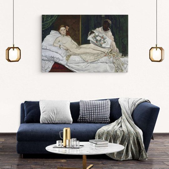 Tablou pictura Olympia de Edouard Manet crem 1576 living modern 2 - Afis Poster Tablou pictura Olympia de Edouard Manet pentru living casa birou bucatarie livrare in 24 ore la cel mai bun pret.