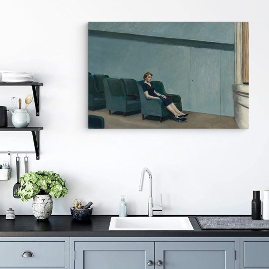 Tablou pictura Pauza de Edward Hopper albastru 1556 bucatarie - Afis Poster Tablou pictura Pauza de Edward Hopper pentru living casa birou bucatarie livrare in 24 ore la cel mai bun pret.