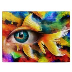 Tablou pictura abstracta ochi in forma de peste multicolor 1436 front - Afis Poster Tablou abstract ochi in forma de peste pentru living casa birou bucatarie livrare in 24 ore la cel mai bun pret.