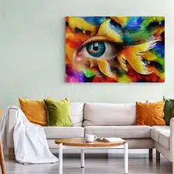 Tablou pictura abstracta ochi in forma de peste multicolor 1436 living 1 - Afis Poster Tablou abstract ochi in forma de peste pentru living casa birou bucatarie livrare in 24 ore la cel mai bun pret.