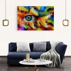 Tablou pictura abstracta ochi in forma de peste multicolor 1436 living modern 2 - Afis Poster Tablou abstract ochi in forma de peste pentru living casa birou bucatarie livrare in 24 ore la cel mai bun pret.