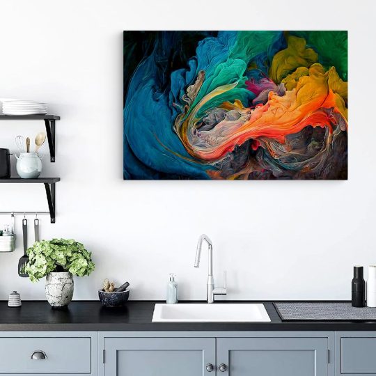 Tablou pictura abstracta valuri de culoare multicolor 1440 bucatarie - Afis Poster tablou pictura abstracta valuri pentru living casa birou bucatarie livrare in 24 ore la cel mai bun pret.