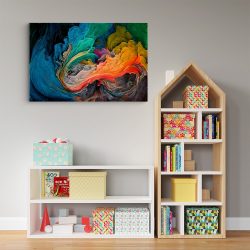 Tablou pictura abstracta valuri de culoare multicolor 1440 camera copii - Afis Poster tablou pictura abstracta valuri pentru living casa birou bucatarie livrare in 24 ore la cel mai bun pret.