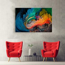 Tablou pictura abstracta valuri de culoare multicolor 1440 hol - Afis Poster tablou pictura abstracta valuri pentru living casa birou bucatarie livrare in 24 ore la cel mai bun pret.