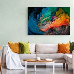 Tablou pictura abstracta valuri de culoare multicolor 1440 living 1 - Afis Poster tablou pictura abstracta valuri pentru living casa birou bucatarie livrare in 24 ore la cel mai bun pret.