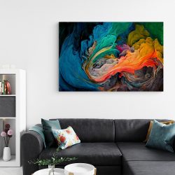 Tablou pictura abstracta valuri de culoare multicolor 1440 living - Afis Poster tablou pictura abstracta valuri pentru living casa birou bucatarie livrare in 24 ore la cel mai bun pret.