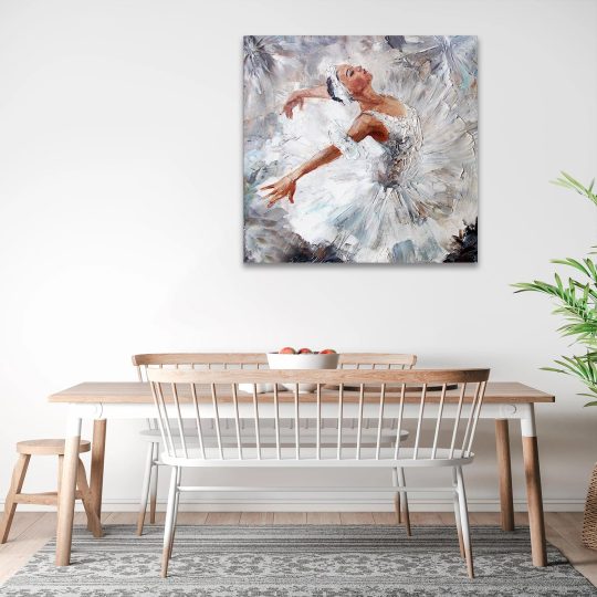 Tablou pictura in ulei balerina alb gri maro 1405 bucatarie - Afis Poster pictura in ulei balerina alb gri pentru living casa birou bucatarie livrare in 24 ore la cel mai bun pret.