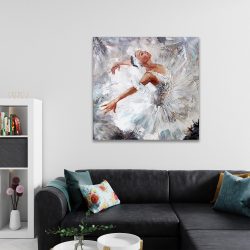 Tablou pictura in ulei balerina alb gri maro 1405 camera 2 - Afis Poster pictura in ulei balerina alb gri pentru living casa birou bucatarie livrare in 24 ore la cel mai bun pret.