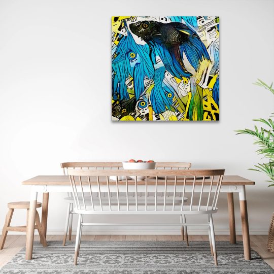 Tablou pictura peste fundal forme abstracte albastru 1407 bucatarie - Afis Poster Tablou peste abstract pentru living casa birou bucatarie livrare in 24 ore la cel mai bun pret.
