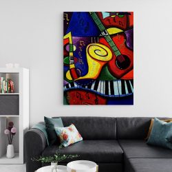 Tablou pictura stil cubism instrumente muzicale 2057 living 2 - Afis Poster Tablou pictura stil cubism instrumente muzicale pentru living casa birou bucatarie livrare in 24 ore la cel mai bun pret.