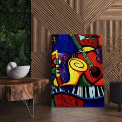 Tablou pictura stil cubism instrumente muzicale 2057 living - Afis Poster Tablou pictura stil cubism instrumente muzicale pentru living casa birou bucatarie livrare in 24 ore la cel mai bun pret.