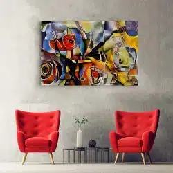 Tablou pictura ulei stil cubism flori multicolor 1447 hol - Afis Poster tablou pictura ulei stil cubism flori pentru living casa birou bucatarie livrare in 24 ore la cel mai bun pret.