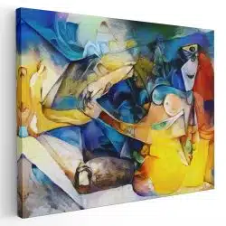 Tablou pictura ulei stil cubism forme abstracte multicolor 1445 - Afis Poster pictura ulei stil cubism forme abstracte multicolor pentru living casa birou bucatarie livrare in 24 ore la cel mai bun pret.