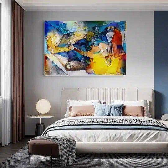 Tablou pictura ulei stil cubism forme abstracte multicolor 1445 dormitor - Afis Poster pictura ulei stil cubism forme abstracte multicolor pentru living casa birou bucatarie livrare in 24 ore la cel mai bun pret.