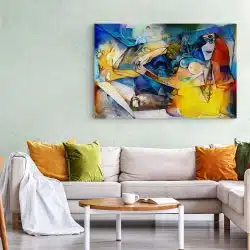 Tablou pictura ulei stil cubism forme abstracte multicolor 1445 living 1 - Afis Poster pictura ulei stil cubism forme abstracte multicolor pentru living casa birou bucatarie livrare in 24 ore la cel mai bun pret.