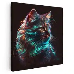 Tablou pisica efect neon albastru negru galben 1640 - Afis Poster Tablou pisica efect neon pentru living casa birou bucatarie livrare in 24 ore la cel mai bun pret.