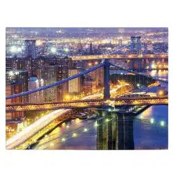 Tablou podul Brooklyn cladiri moderne noaptea New York 4442 front