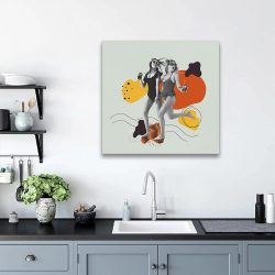 Tablou pop art colaj femei fundal forme abstracte portocaliu 1404 camera 3 - Afis Poster pop art colaj femei fundal forme abstracte portocaliu pentru living casa birou bucatarie livrare in 24 ore la cel mai bun pret.