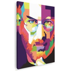 Tablou portret Steve Jobs WPAP pop art multicolor 1386 - Afis Poster portret Steve Jobs WPAP pop art multicolor pentru living casa birou bucatarie livrare in 24 ore la cel mai bun pret.